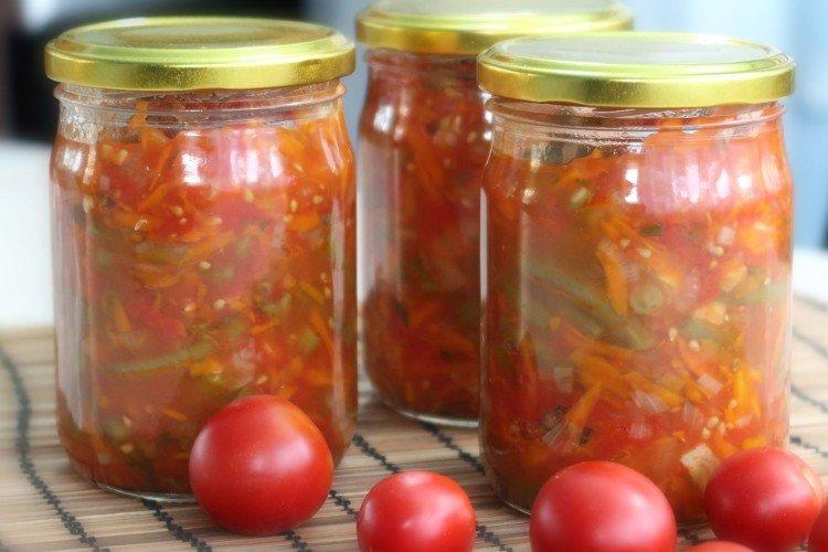 Салат со стручковой фасолью на зиму