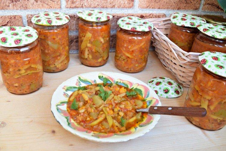Салат из кабачков со стручковой фасолью