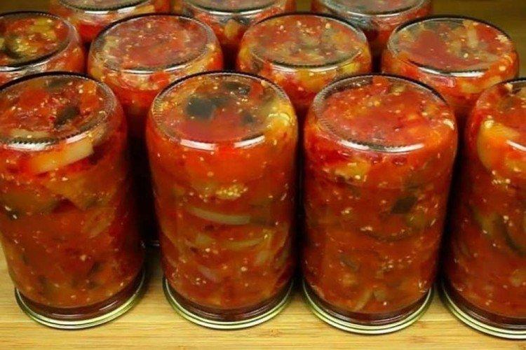 Салат из баклажанов с яблоками на зиму