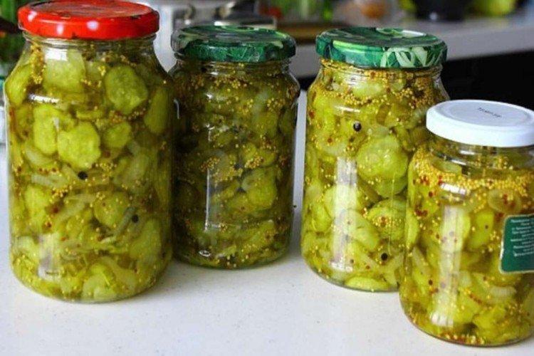 Салат из огурцов с горчицей на зиму