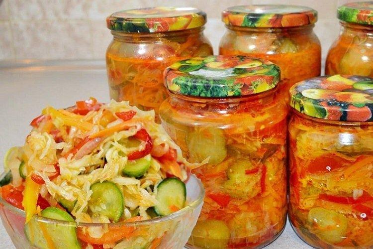 Кабачки с капустой на зиму