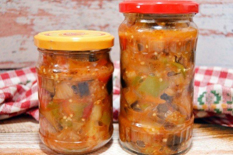 Салат из сладкого перца с баклажанами на зиму