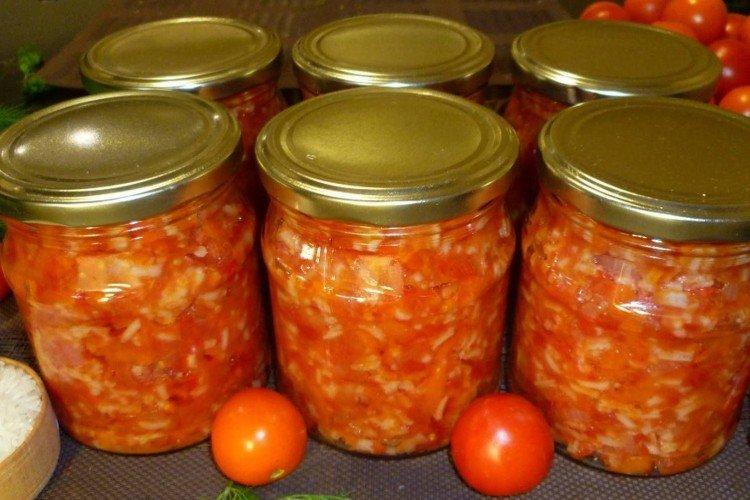 Салат из сладкого перца с рисом на зиму