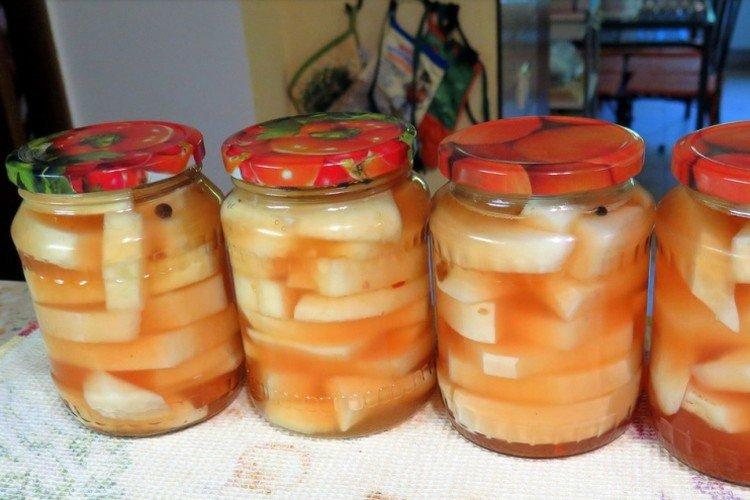 Патиссоны с кетчупом на зиму