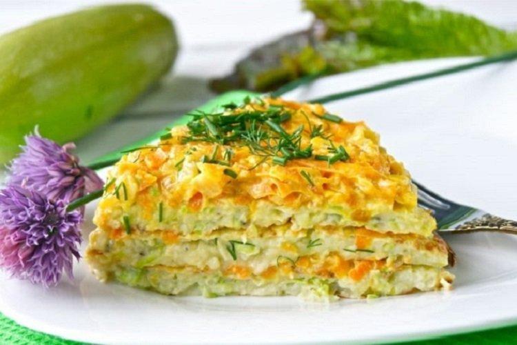 Торт из кабачков и капусты