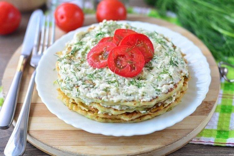 Кабачковый торт с плавленым сыром