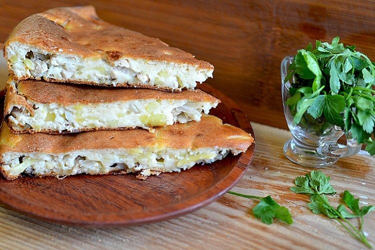 Заливной пирог на кефире со сметаной