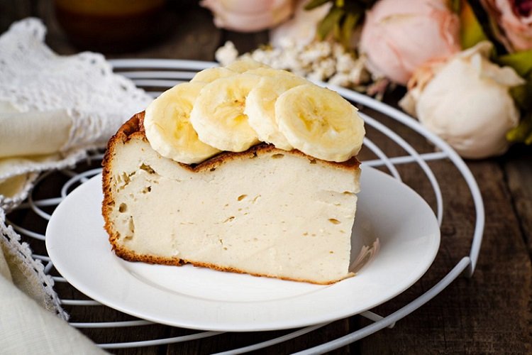 Творожная запеканка с бананами