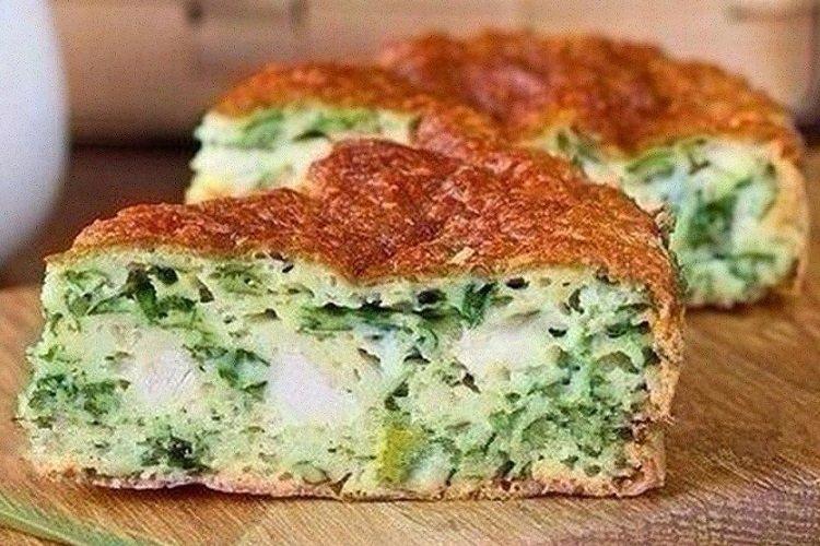 Пирог на кефире с яйцами и шпинатом