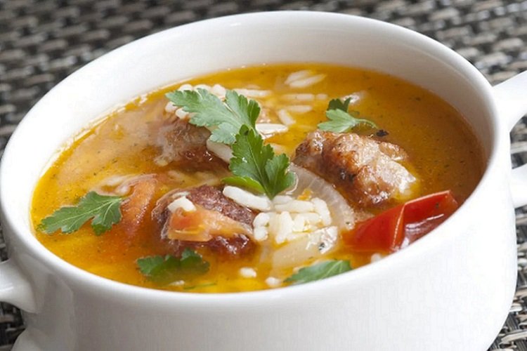 Суп с рисом и мясом