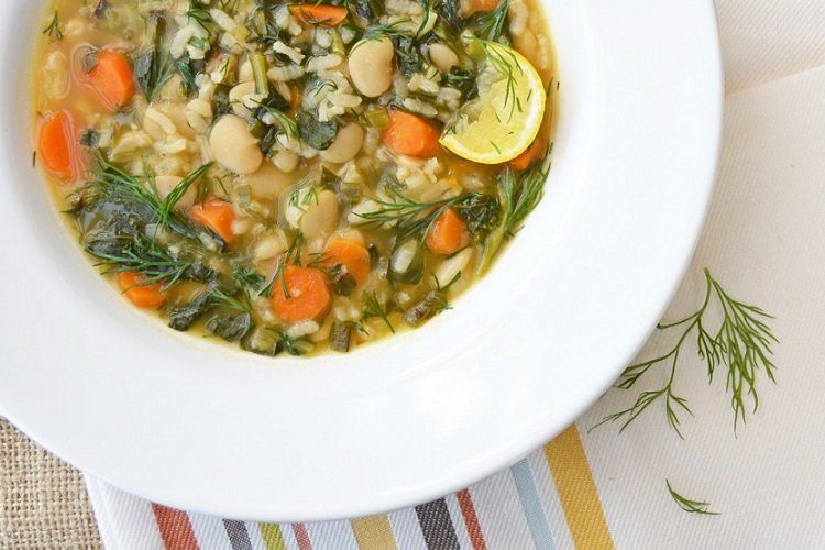 Веганский рисовый суп