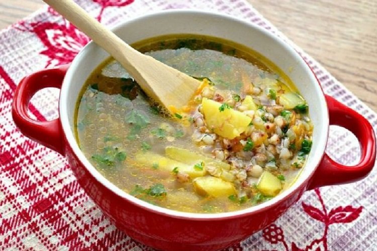 Гречневый суп на воде