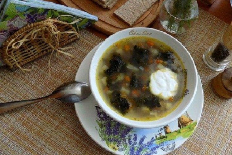 Гречневый суп с морской капустой