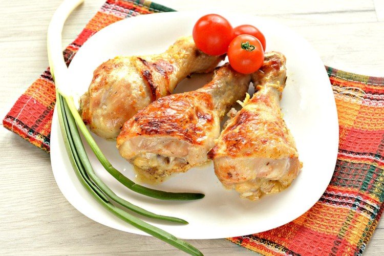 Жареные куриные ножки с майонезом и сыром