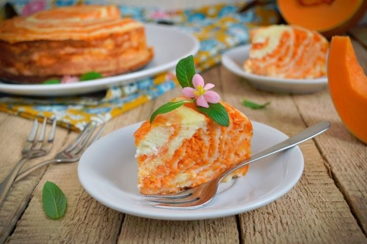 Тыквенно-творожный пирог