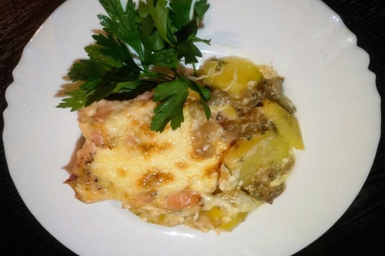 Курица с картофелем в сливках