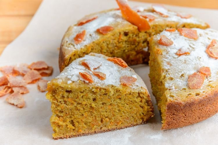 Постный морковный пирог