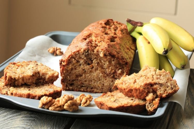 Постный кекс с бананом