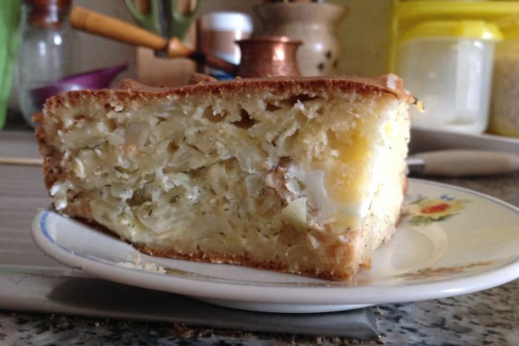 Заливной пирог с капустой