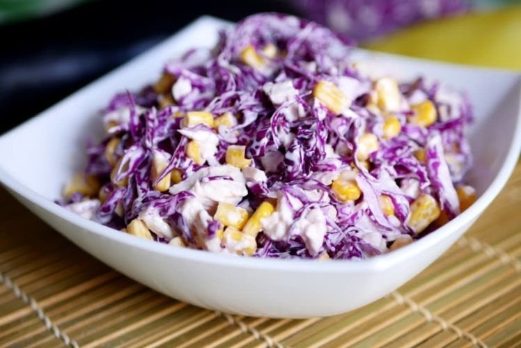ПП салат из краснокочанной капусты