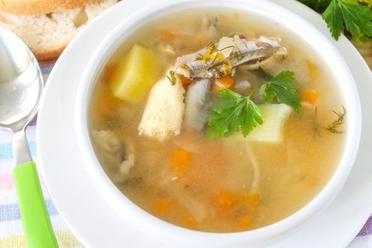 Суп с мойвой и рисом