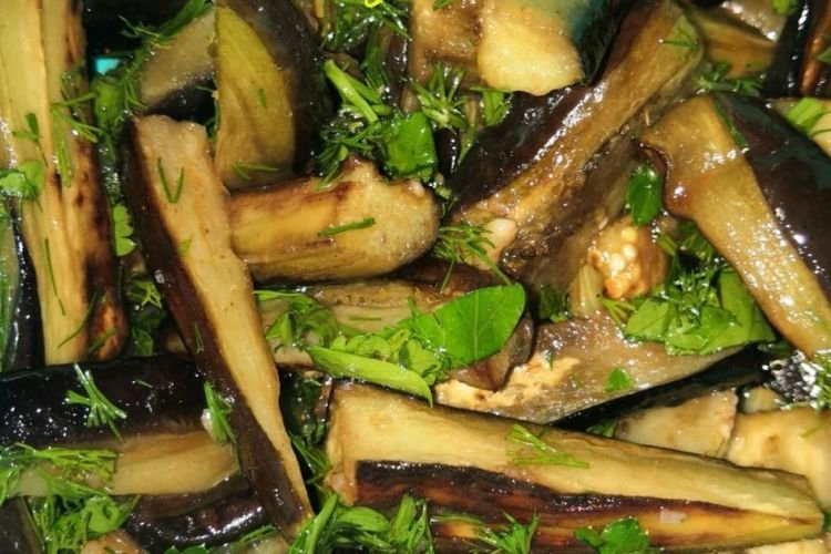 Маринованные жареные баклажаны