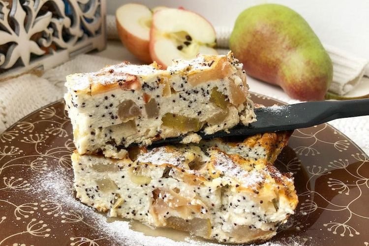 Запеканка с яблоками и семенами чиа