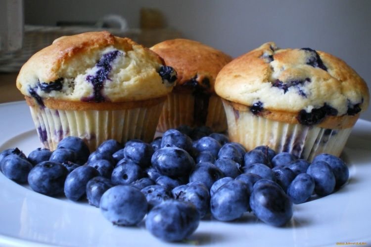 Черничные маффины с семенами чиа