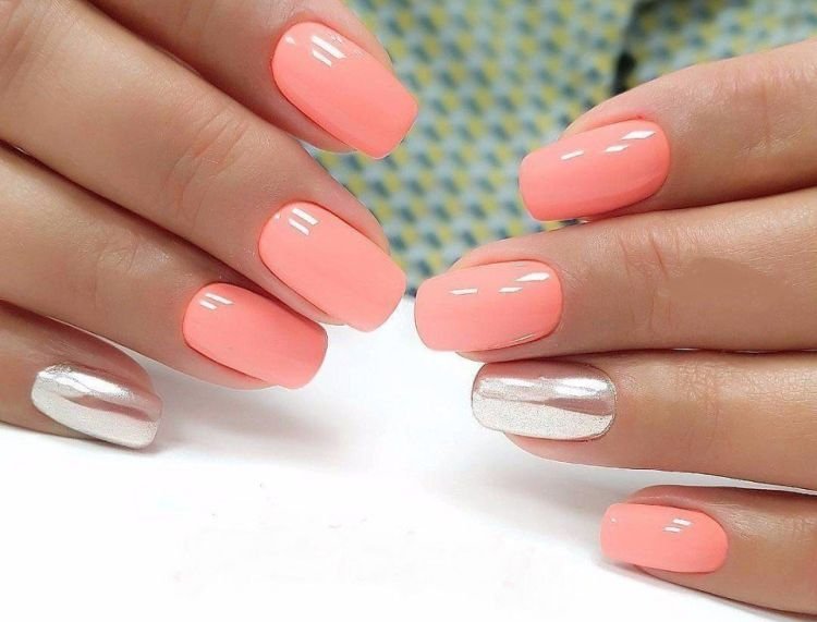 Красный и розовый маникюр