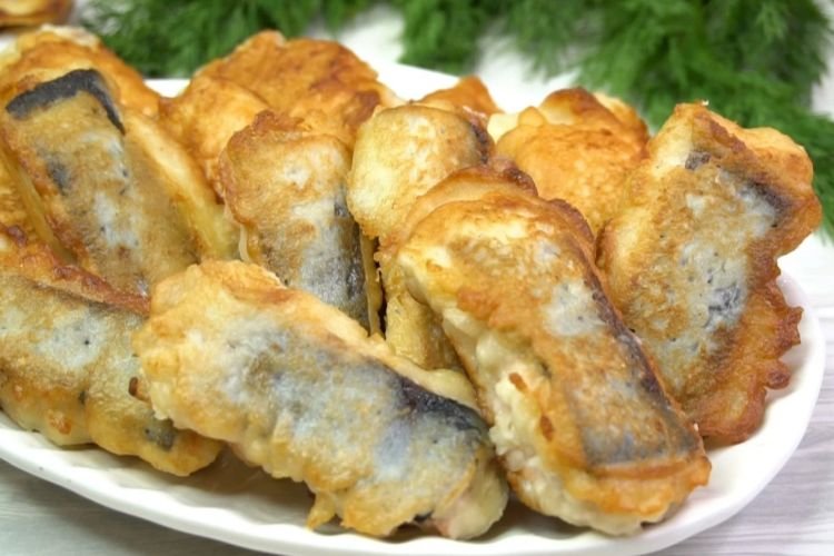 Горбуша в луковом кляре