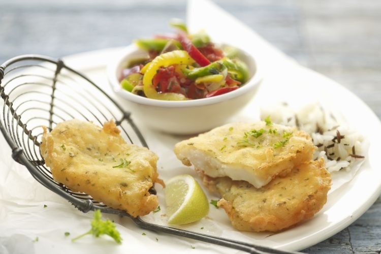 Зубатка в кляре с водкой