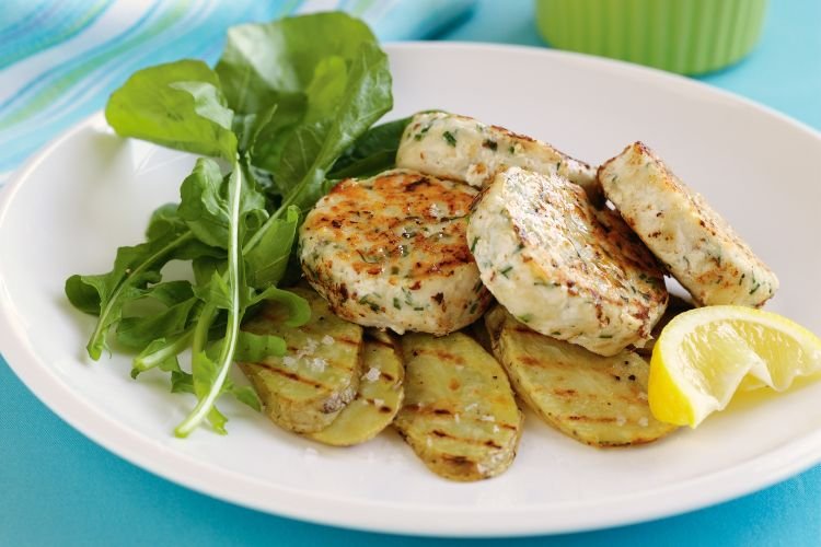 Котлеты из камбалы с цукини