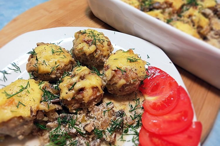 Кюфта с грибами и сыром