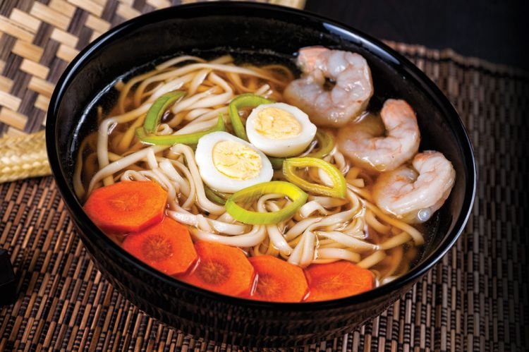 Рамен с креветками