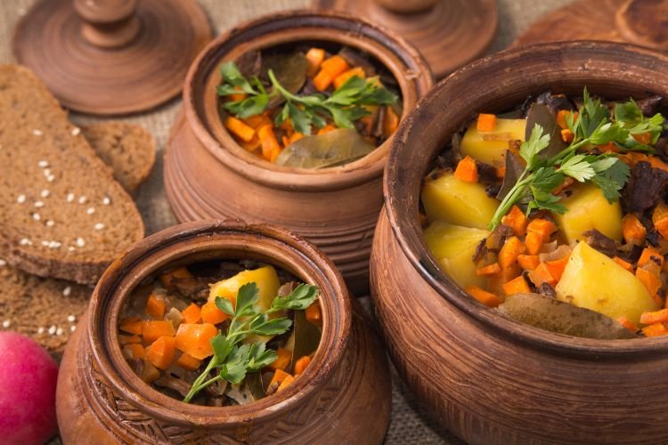 Овощной гарнир в горшочках