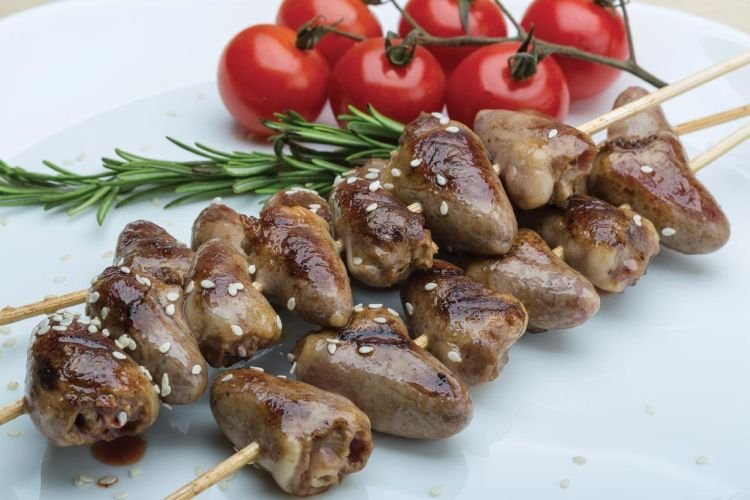 Шашлык из куриных сердечек