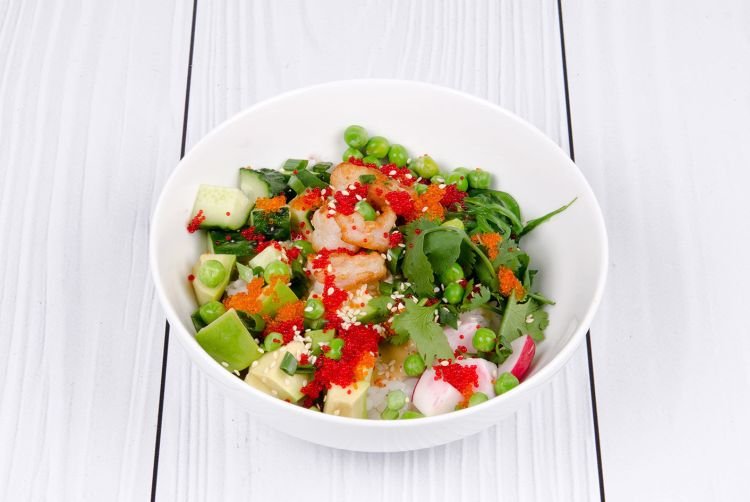 Поке с крабовыми палочками