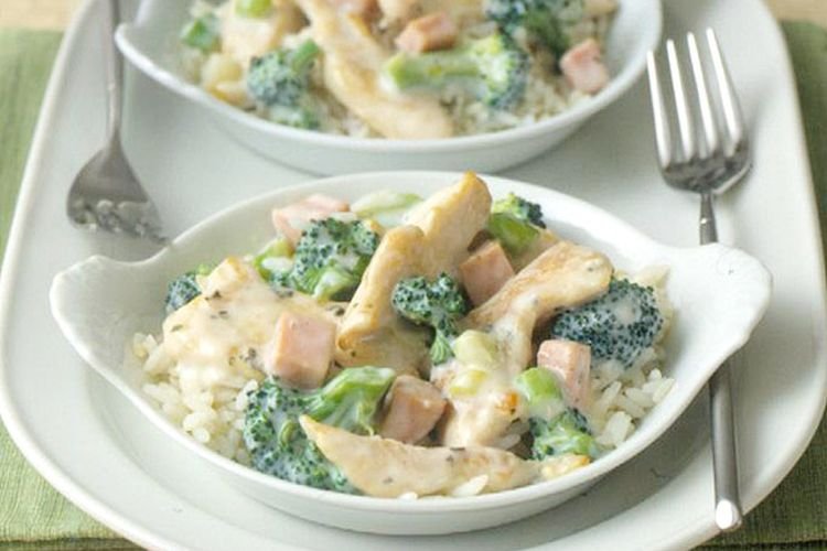 Фрикасе с курицей и брокколи