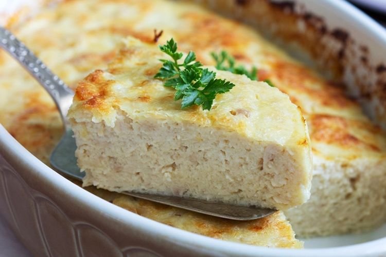 Мясное суфле с творогом
