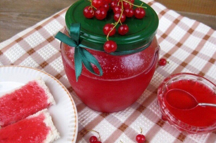 Желе из красной смородины с яблоками