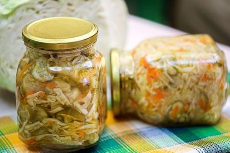 Огурцы по-корейски с капустой на зиму