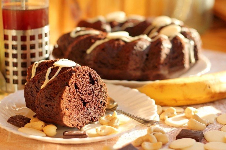 Банановый кекс с шоколадом