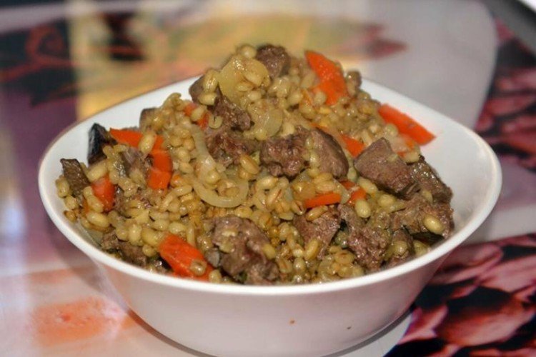 Перловка с печенью в мультиварке