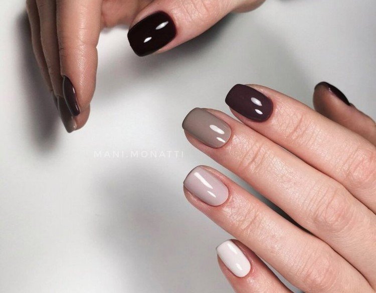 Маникюр «Кофе со сливками»