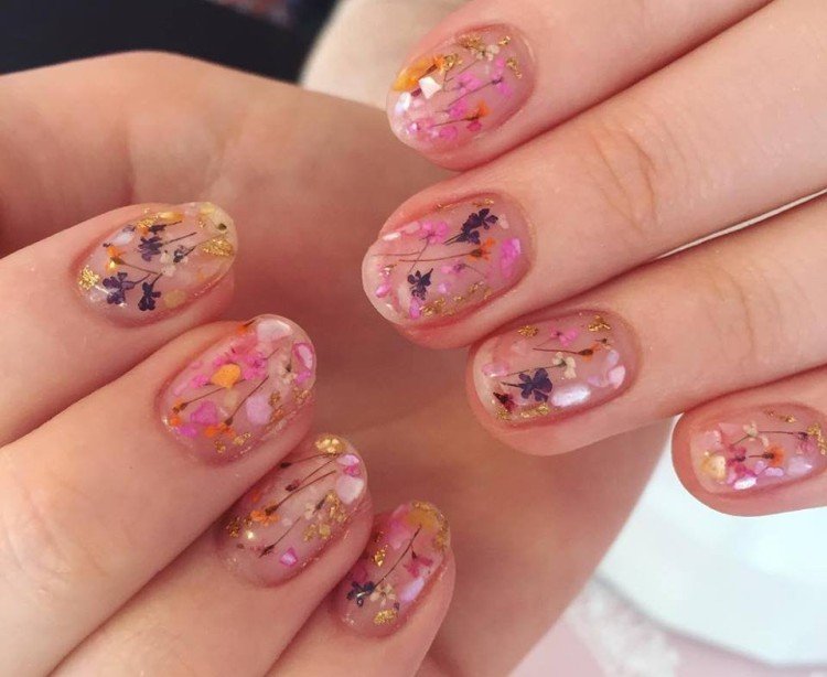 Сухоцветы на короткие ногти