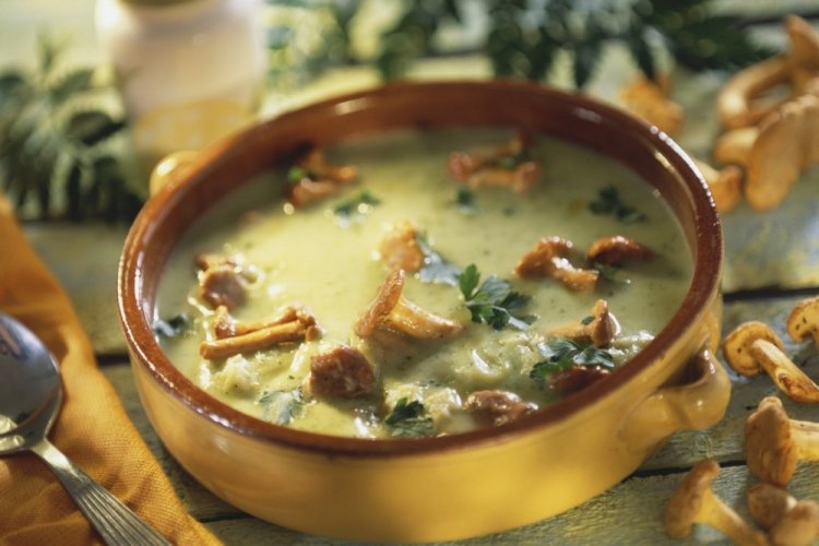 Сливочный суп с опятами