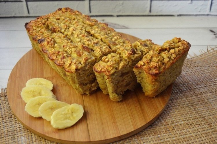 Банановый кекс с овсянкой