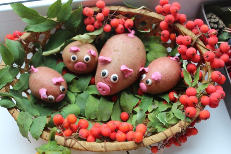 Поделки из овощей и фруктов - фото