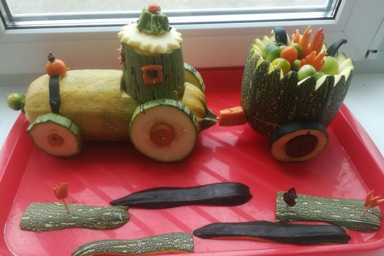 Поделки из овощей и фруктов - фото