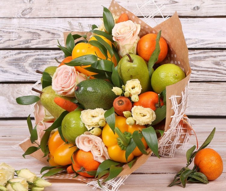 Поделки из овощей и фруктов - фото